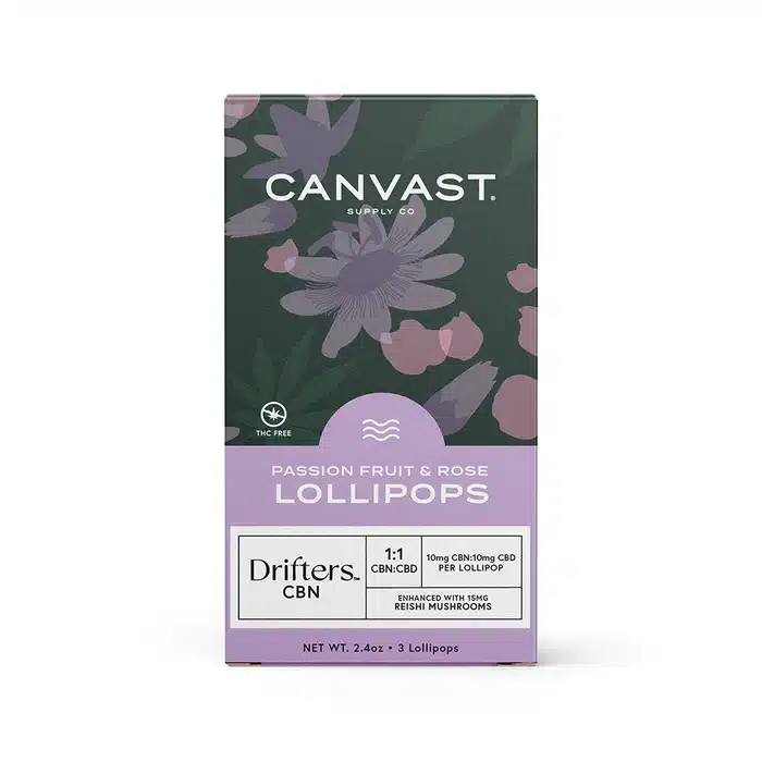 Drifters CBN+CBD Passionfruit Rose Lollipops