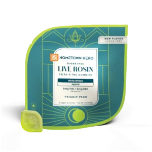Hometown Hero Prickly Pear 1:1 5mg D9+CBD White Widow Gummies